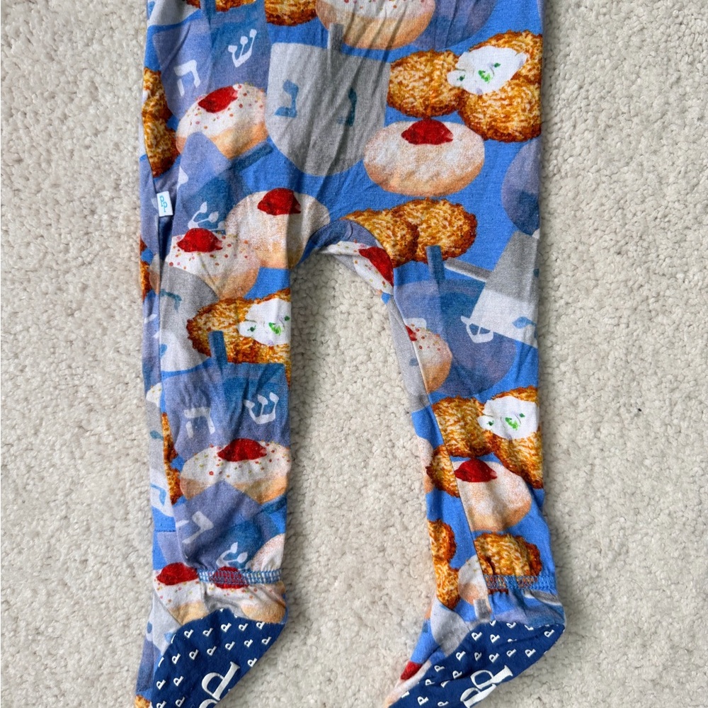 Posh Peanut Hanukkah Print Kids Footie Zipped One Piece - Picture 10 of 12